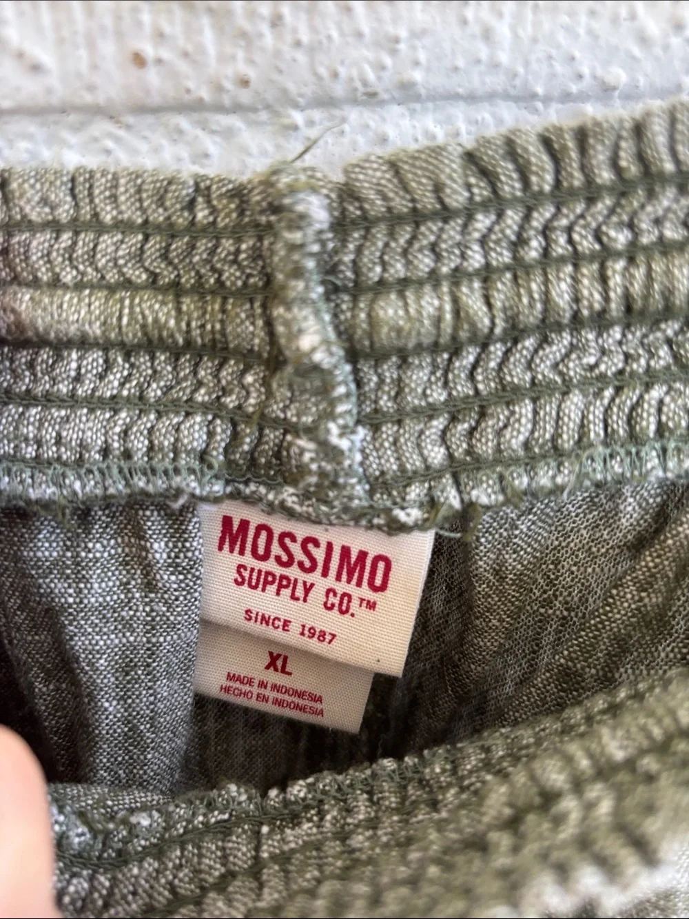 Mossimo Supply Co. Linen Olive Green Drawstring Lounge Shorts with Pockets sz XL
